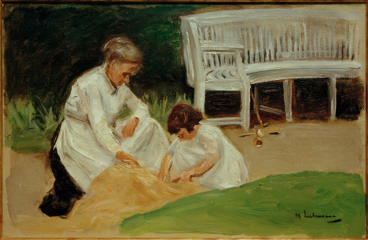 Az unoka a dadával, aki játszik alkotó: Max Liebermann