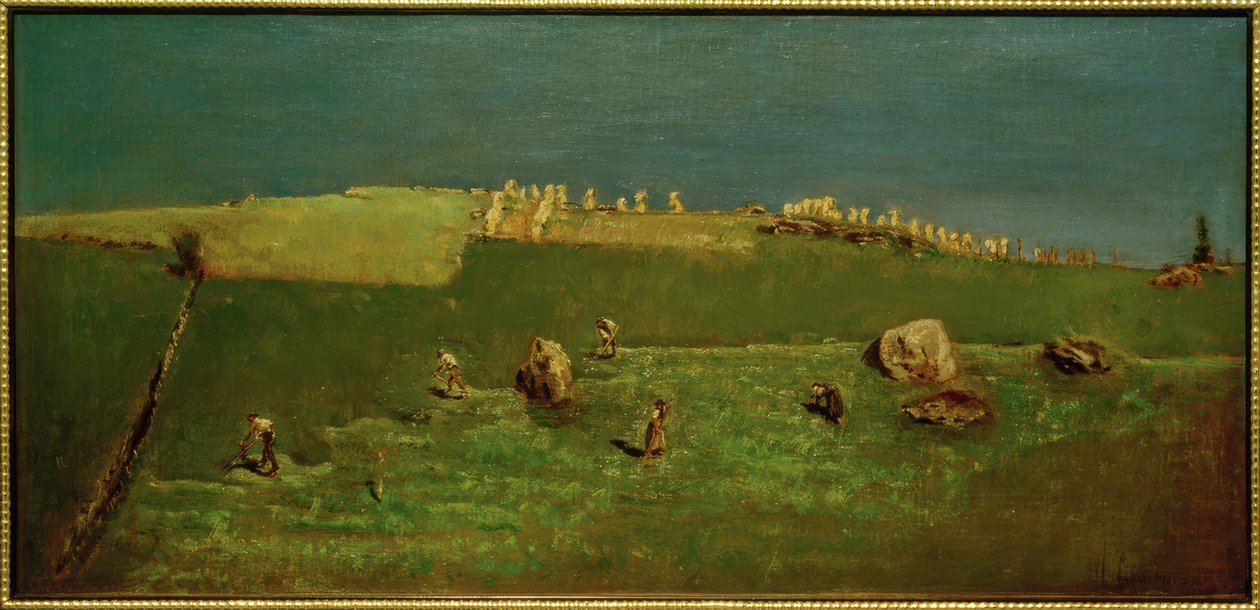 A kaszák - szénakészítés Tirolban alkotó: Max Liebermann