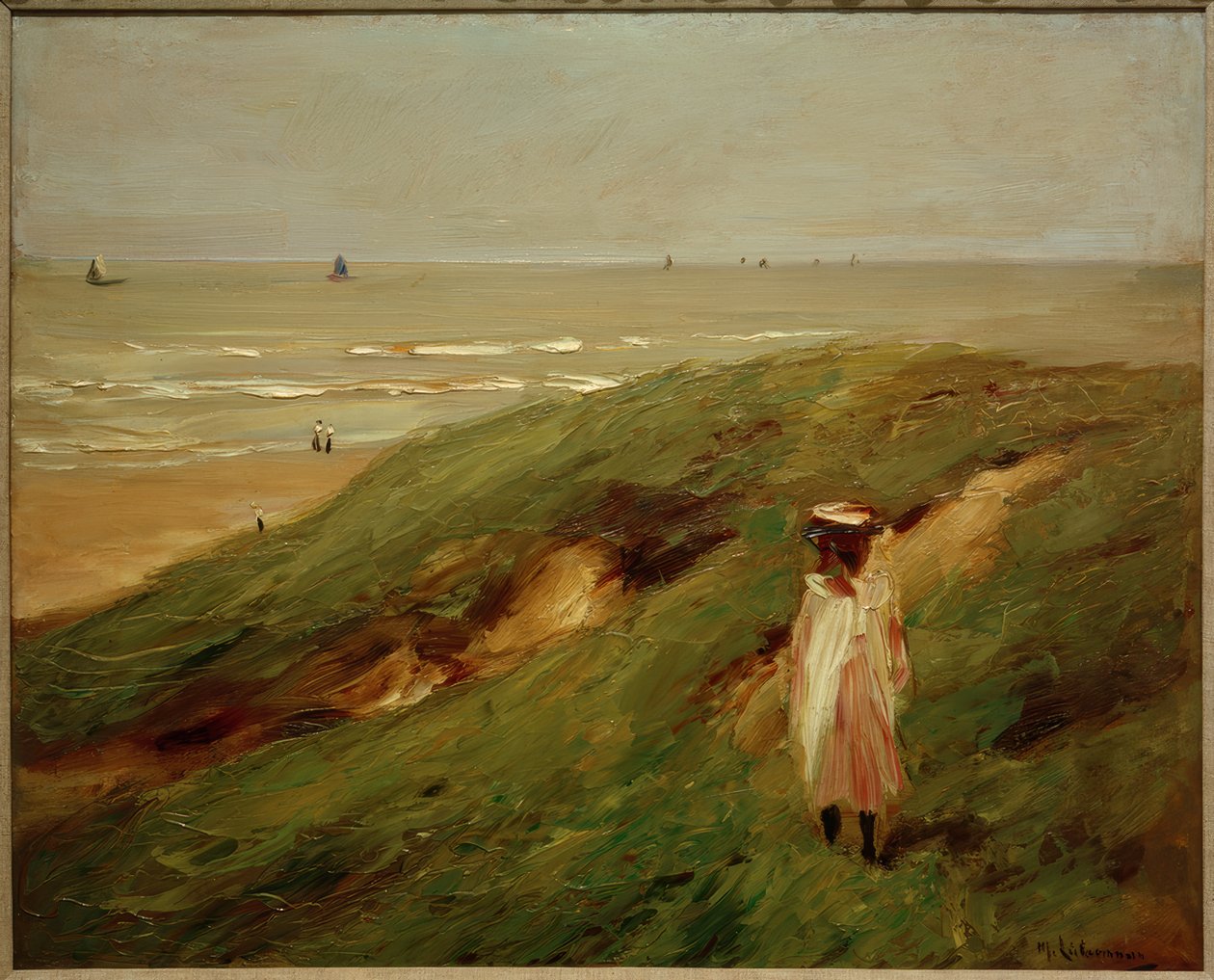 Gyermekes dűne Noordwijk közelében - Lány a dűnék között alkotó: Max Liebermann