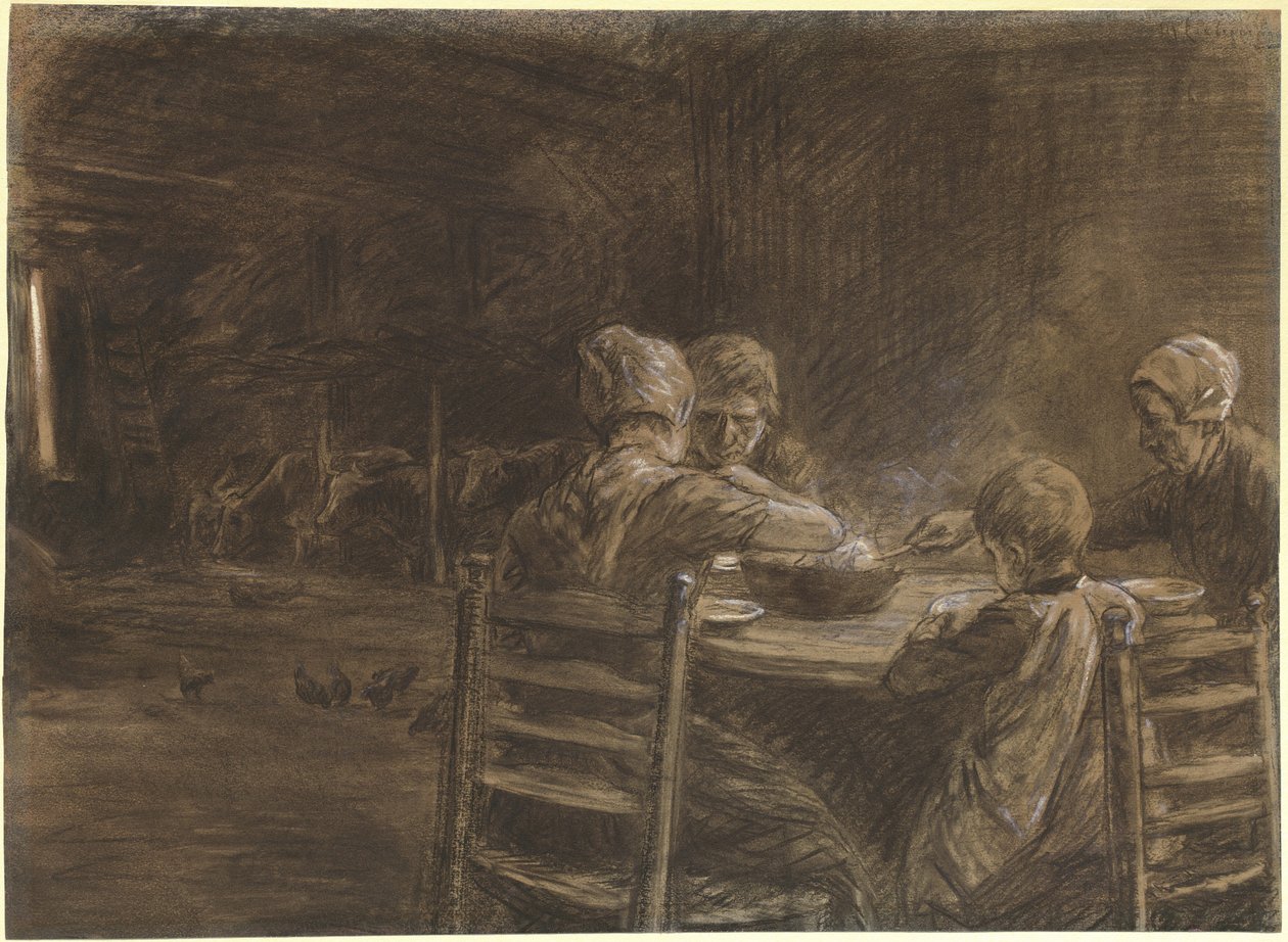 Kelet-fríz parasztok vacsoráznak alkotó: Max Liebermann