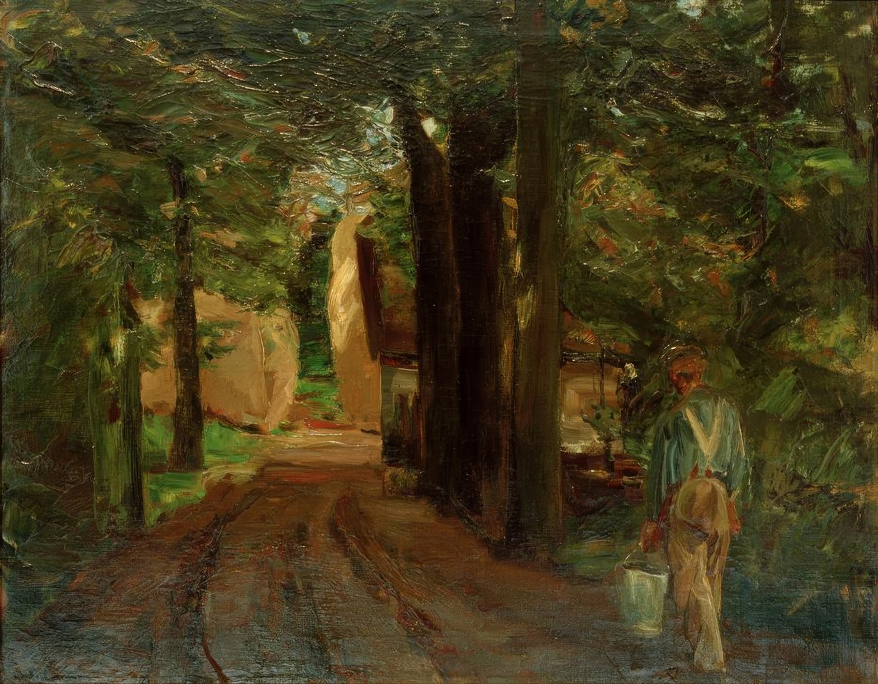 A tanya bejárata - egy tanya bejárata alkotó: Max Liebermann