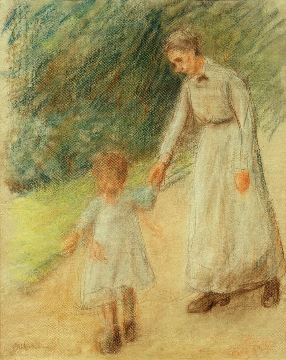 Unoka dadával alkotó: Max Liebermann
