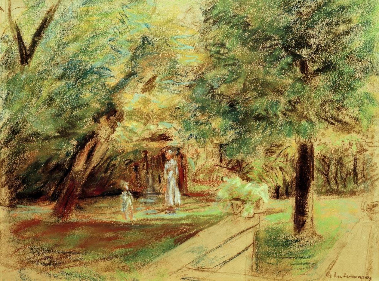 Unoka dadával a sövénykertek előtt alkotó: Max Liebermann