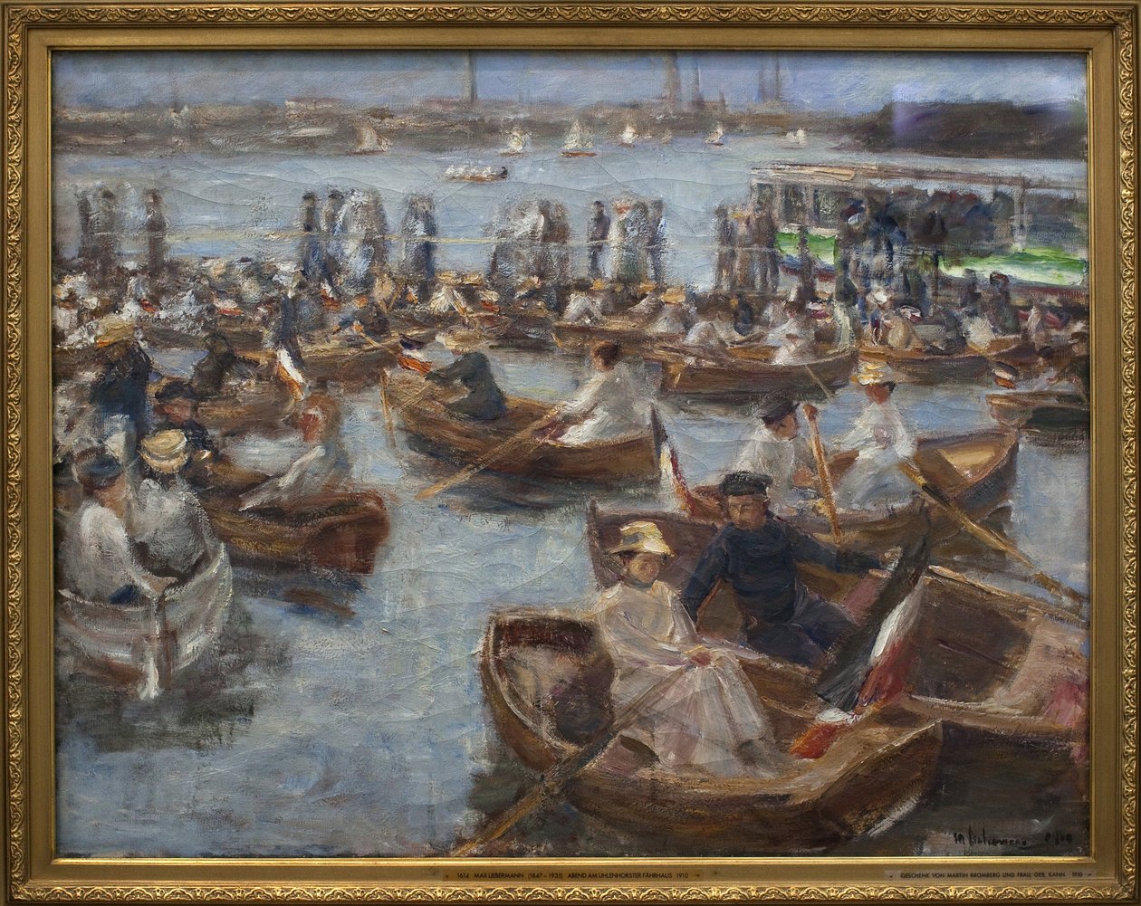 Este a Fahrhausban Uhlenhorsterben (Hamburg külvárosában). Max Liebermann (1847-1935) festménye, Olaj, vászon alkotó: Max Liebermann