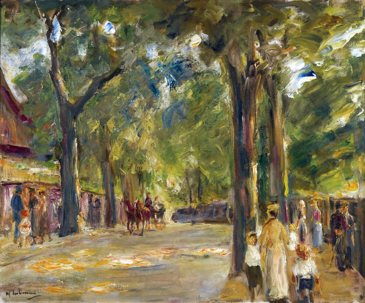 A wannseei Grosse Seestrasse alakjai par Liebermann, Max (1847-1935). Olaj, vászon, méret: 60,4x72,5, c. 1920, Magángyűjtemény alkotó: Max Liebermann