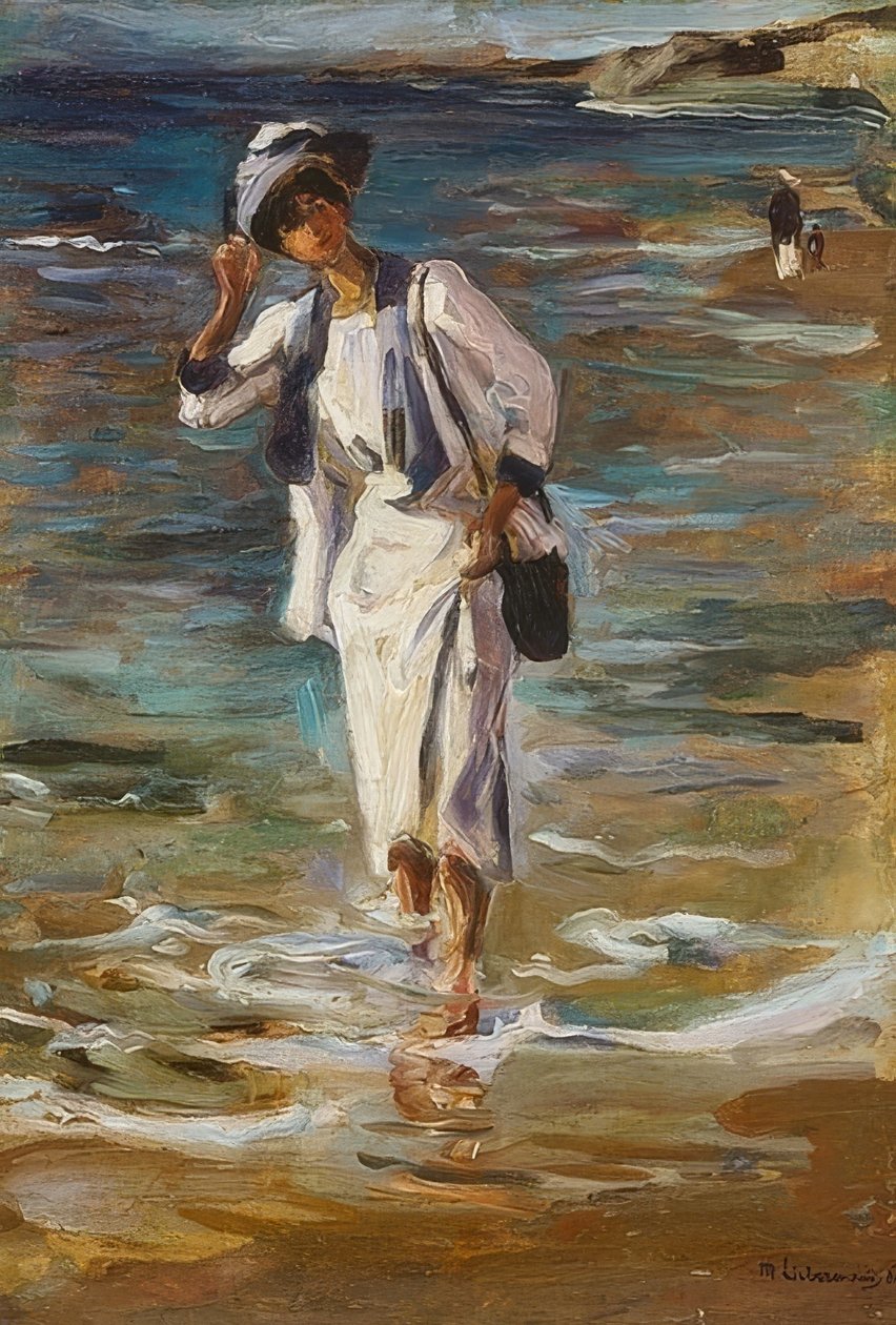 Nő a tengerparton. 1908 alkotó: Max Liebermann