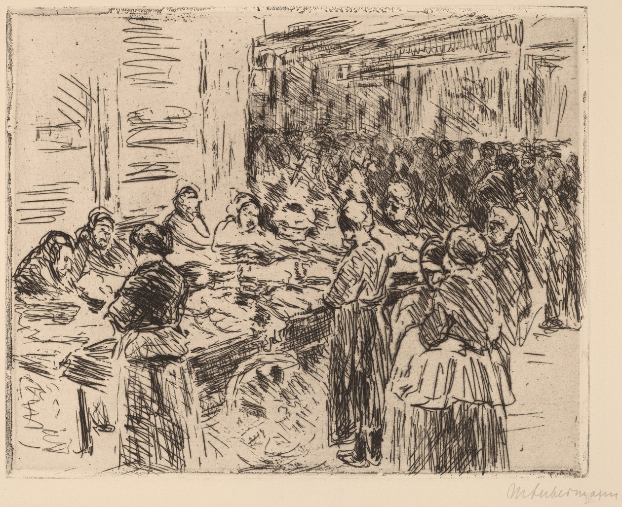 Amszterdam zsidó negyedéből: Fishmarket az utcasarkon alkotó: Max Liebermann