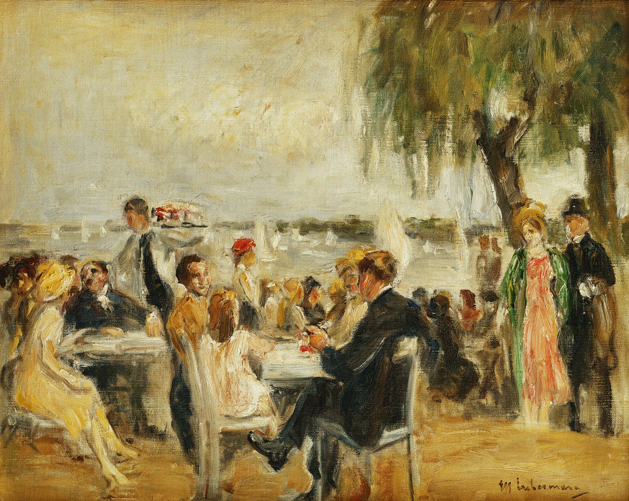 Kerti kávézó az Elbán, 1902 alkotó: Max Liebermann