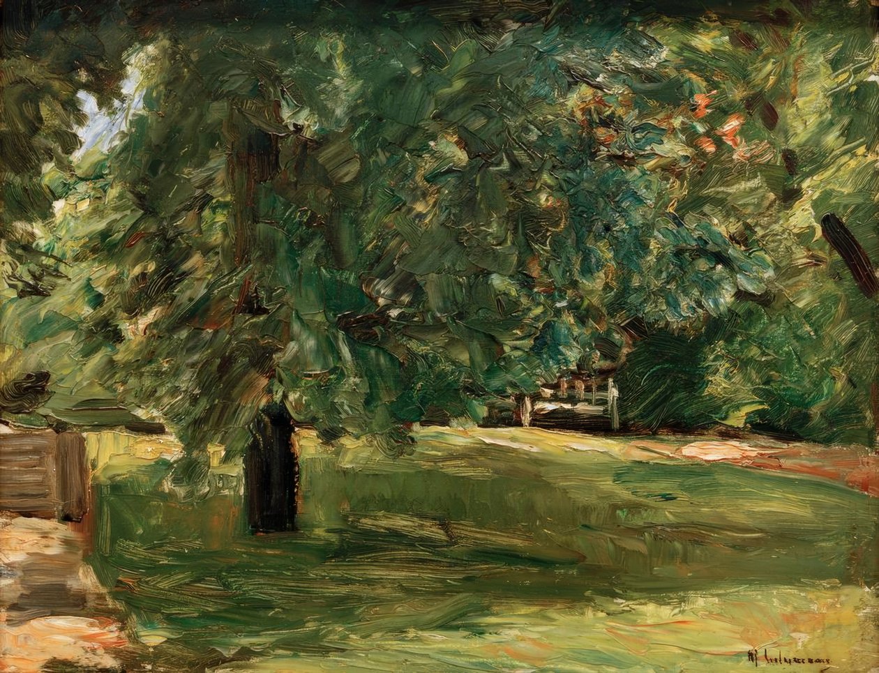 Kerti pad a gesztenyefa alatt a Wannsee kertben alkotó: Max Liebermann