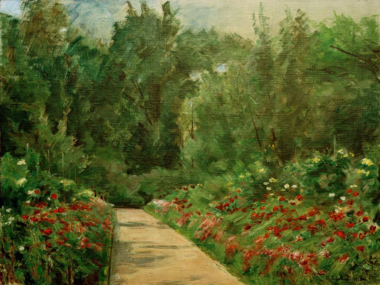 Kerti ágyások ösvényekkel és virágokkal alkotó: Max Liebermann