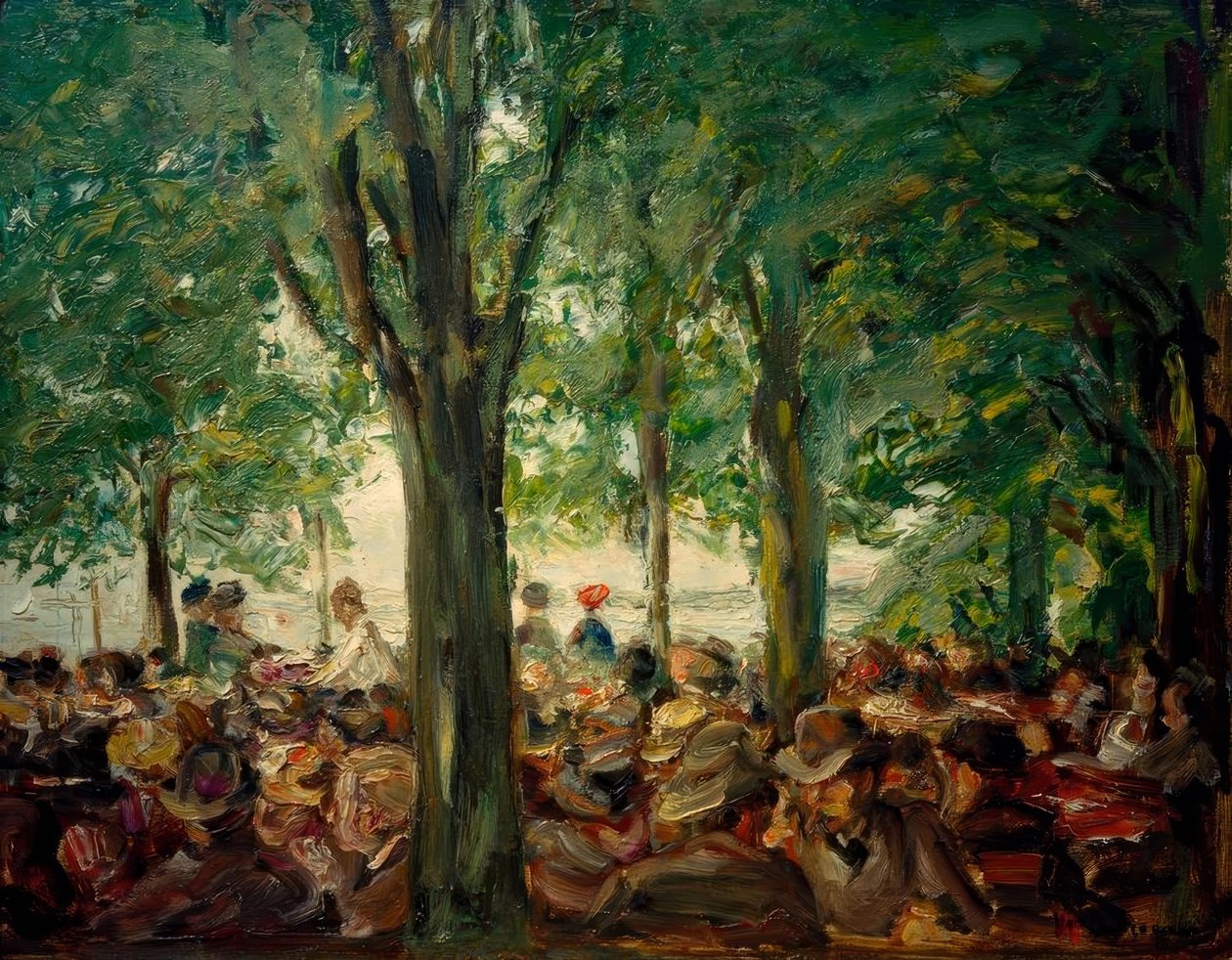 Kerti étterem a Havelen a fák alatt (Schildhorn) alkotó: Max Liebermann