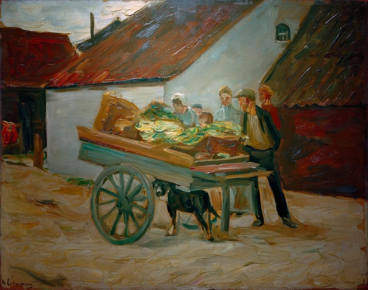 Zöldségkocsik – kutyakocsik alkotó: Max Liebermann