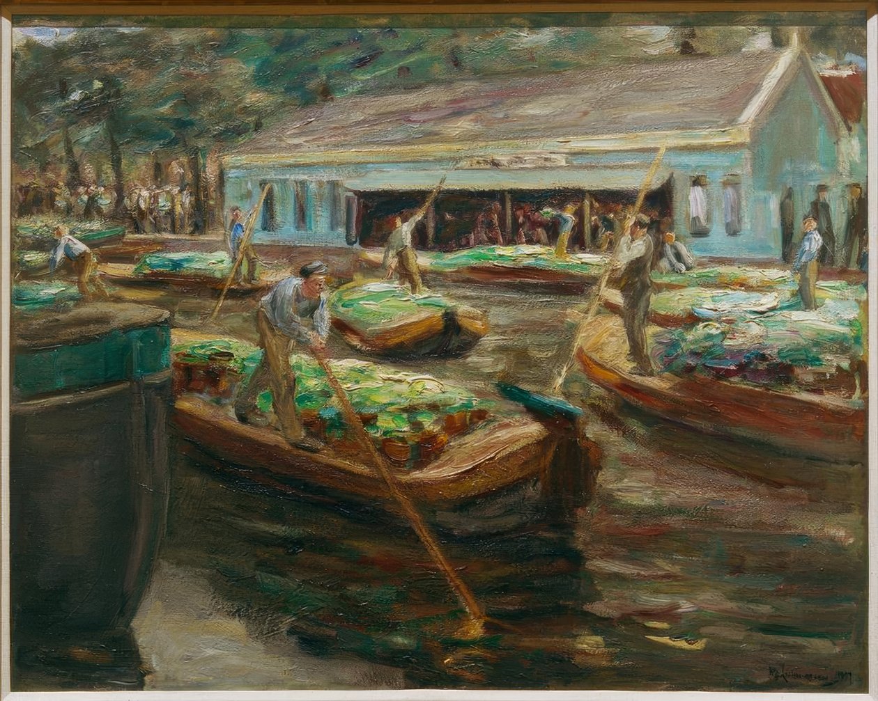 Zöldségpiac Delftben alkotó: Max Liebermann