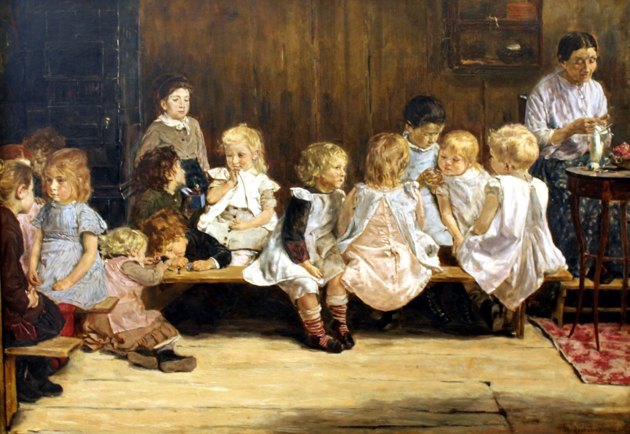 Német: Kleinkinderschule in Amsterdam Amszterdami kisiskola alkotó: Max Liebermann