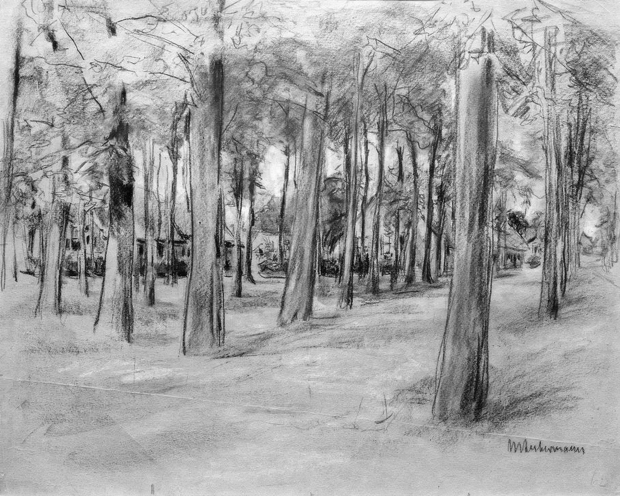 Házak a fák mögött – The Brink’ in Laren alkotó: Max Liebermann