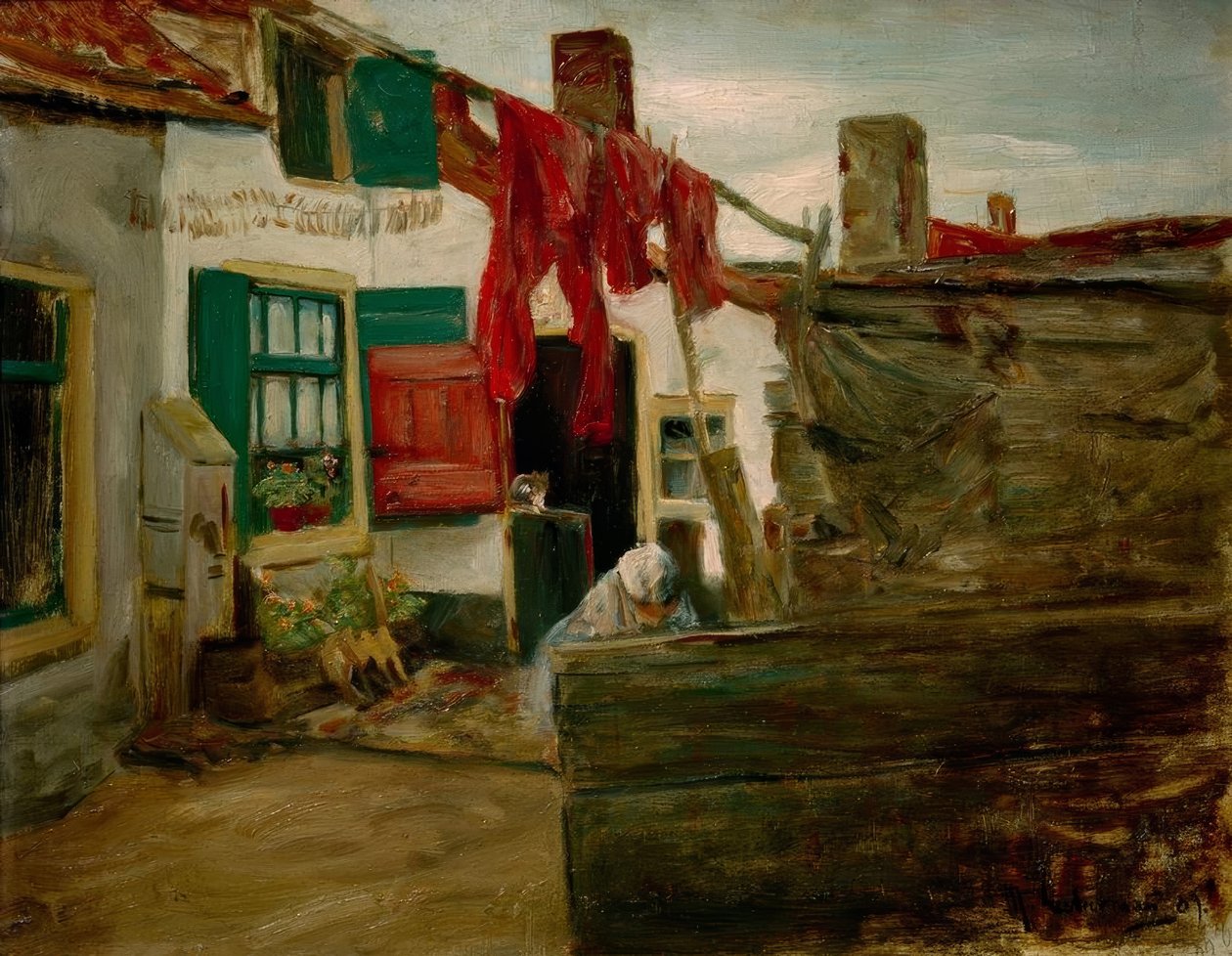 Holland falusarok akasztóval alkotó: Max Liebermann