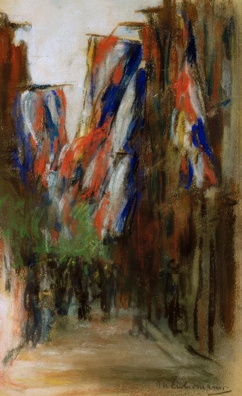 Holland utca zászlókkal alkotó: Max Liebermann