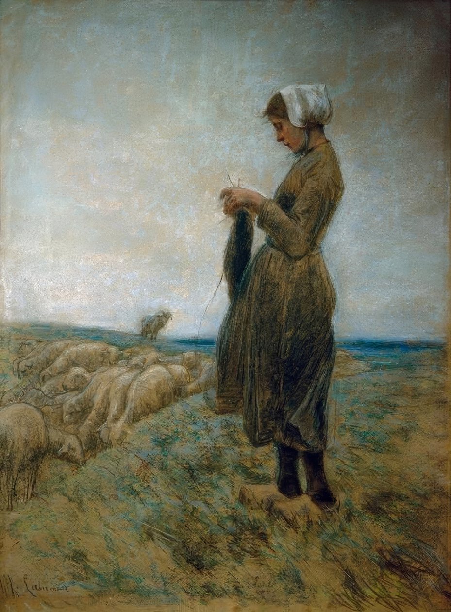 holland juhászlány (kötő pásztorlány) alkotó: Max Liebermann