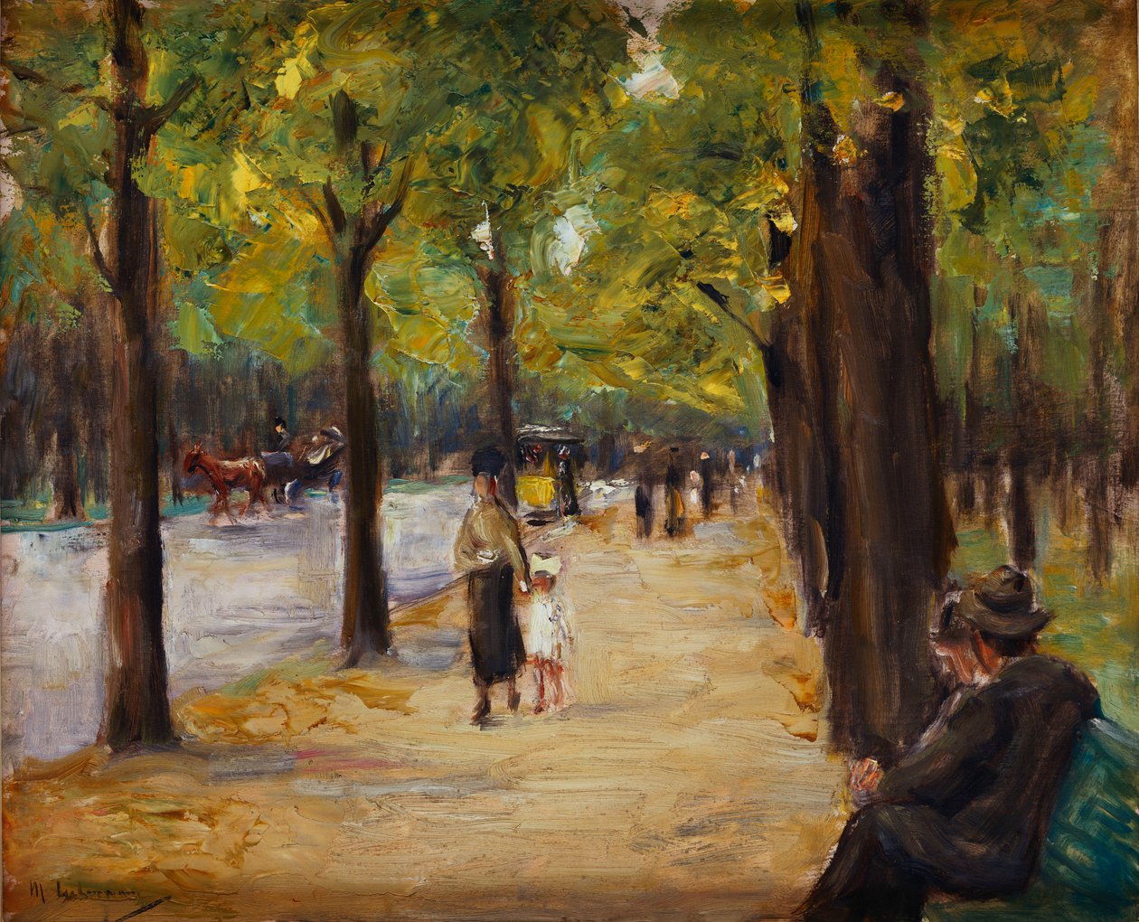 A berlini Tiergartenben, 1920 körül alkotó: Max Liebermann