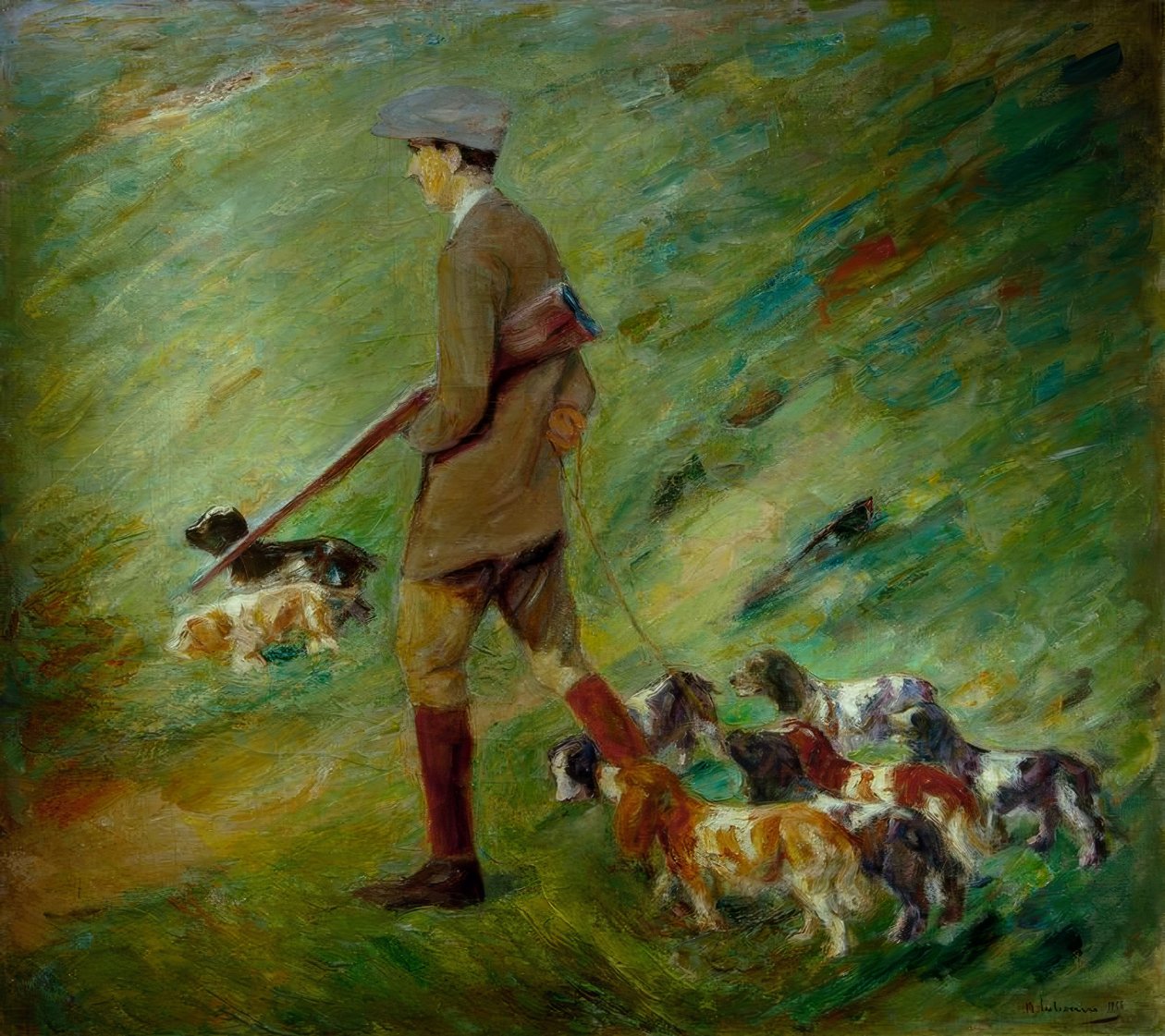 Vadászok a dűnékben - oktatók kutyákkal alkotó: Max Liebermann