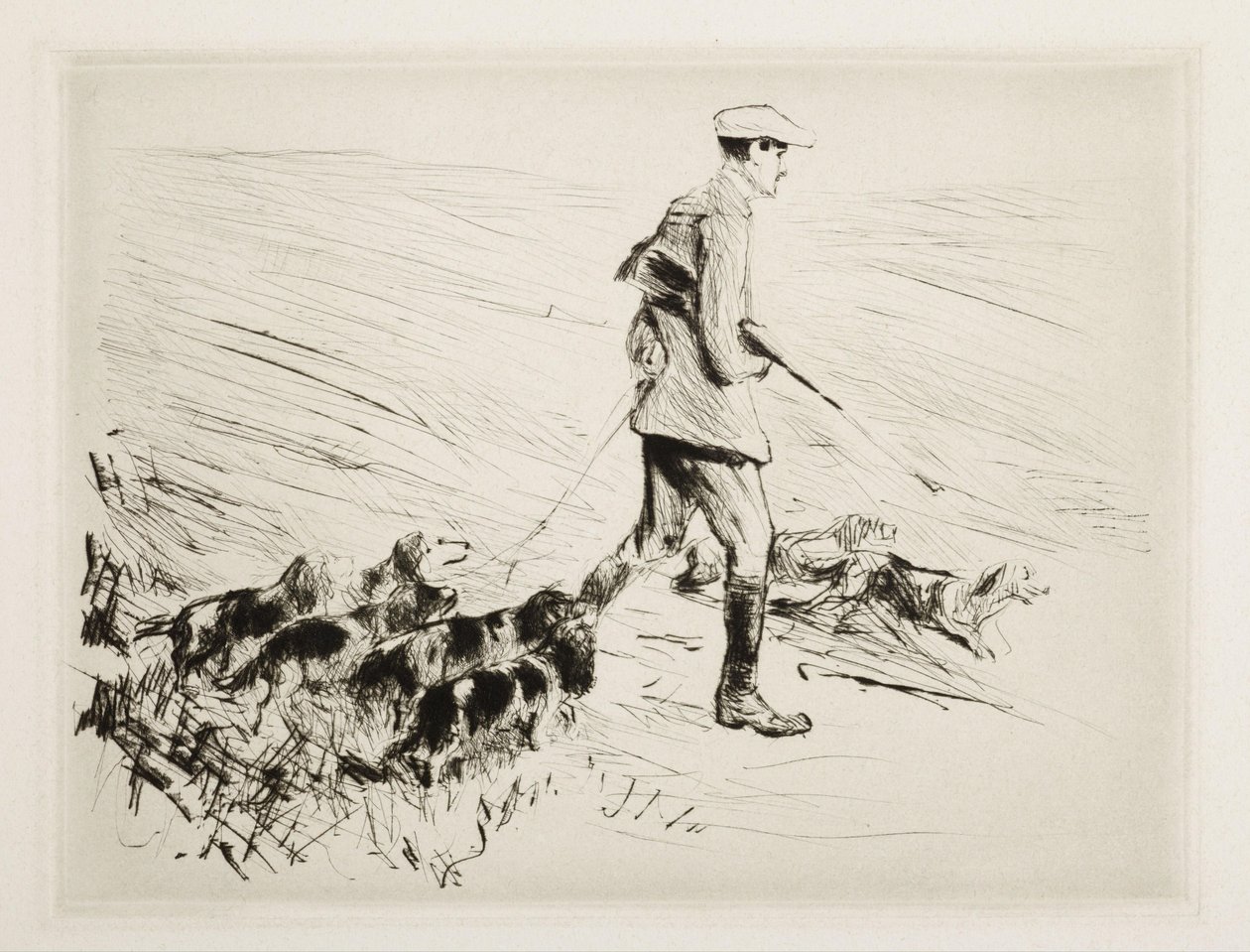 Vadász kutyákkal alkotó: Max Liebermann