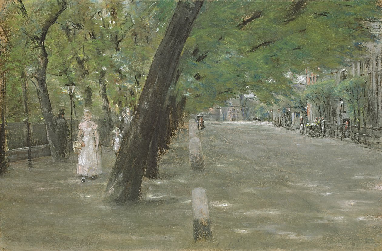 Kirchenallee in St. Georg, Hamburg (pasztell, papír) alkotó: Max Liebermann