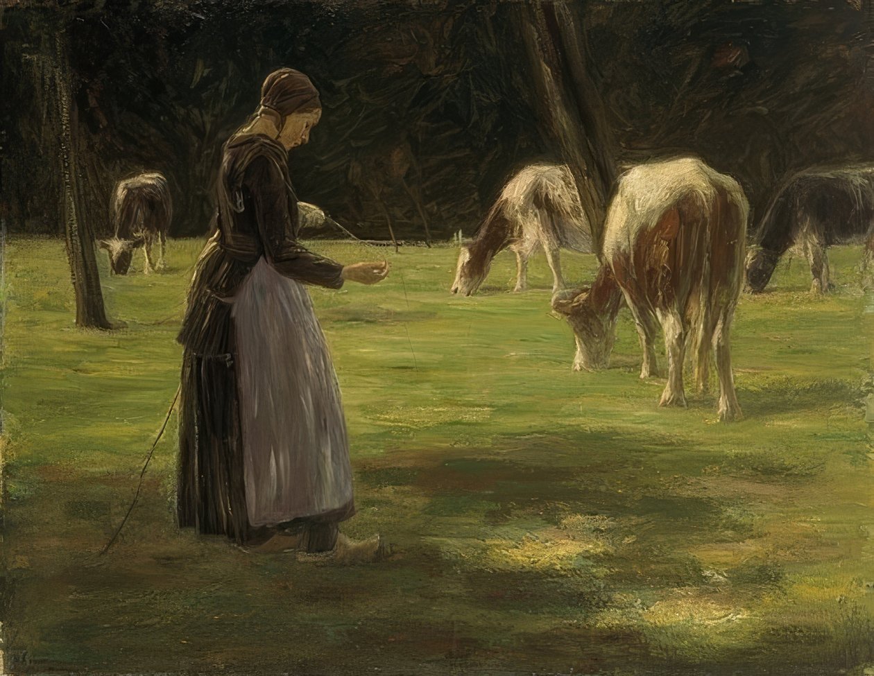 Kuhhirtin. 1890-192 alkotó: Max Liebermann
