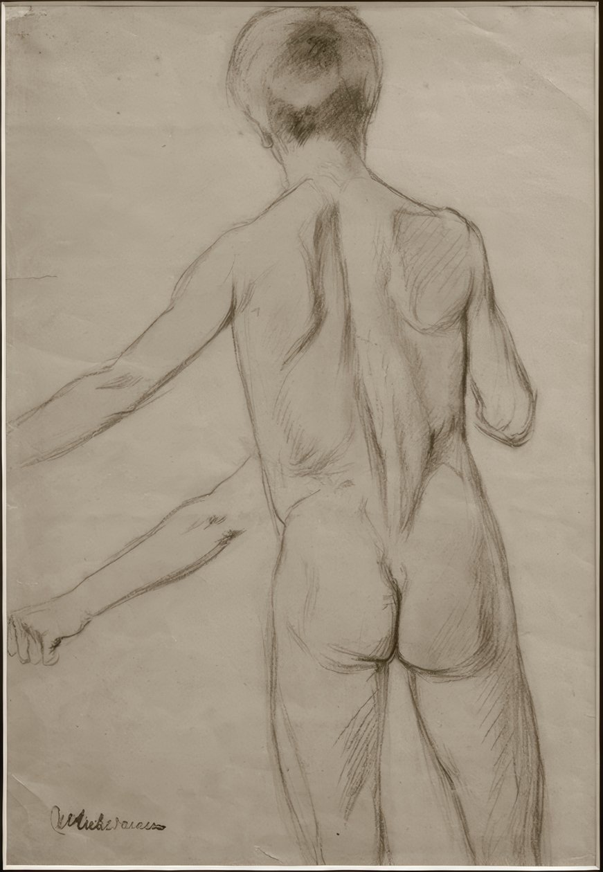 M.Liebermann, tanulmány a Fürdőfiúk című festményhez alkotó: Max Liebermann