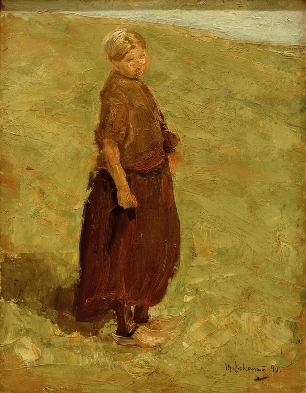 Lány a dűnéken, jobbra állva alkotó: Max Liebermann