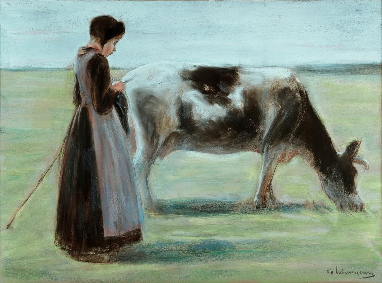 Lány tehénnel alkotó: Max Liebermann