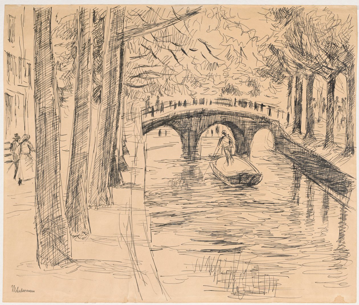 Híd az amszterdami csatorna felett alkotó: Max Liebermann