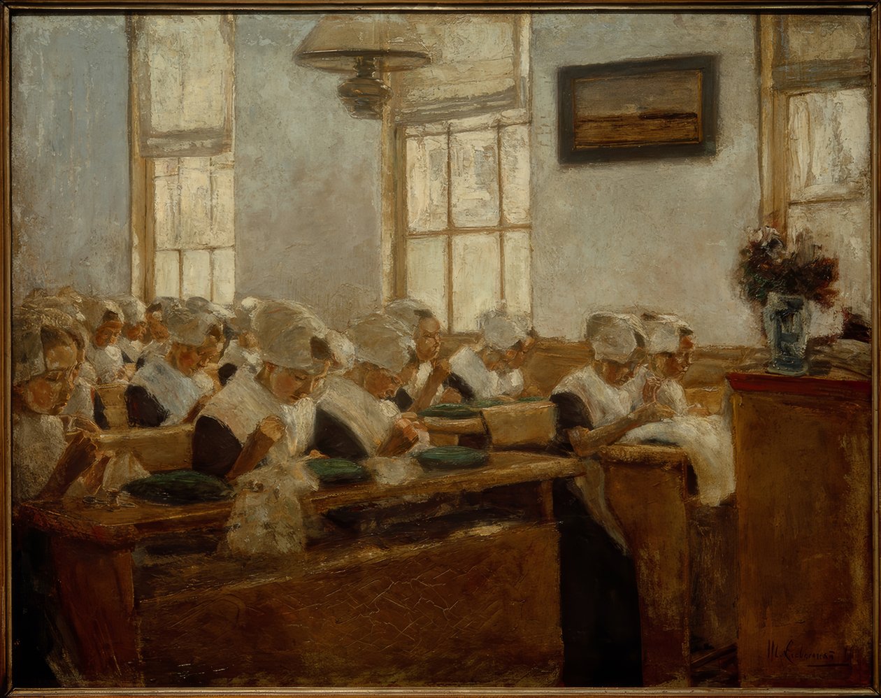 Varróiskola - munkaszoba az amszterdami árvaházban alkotó: Max Liebermann