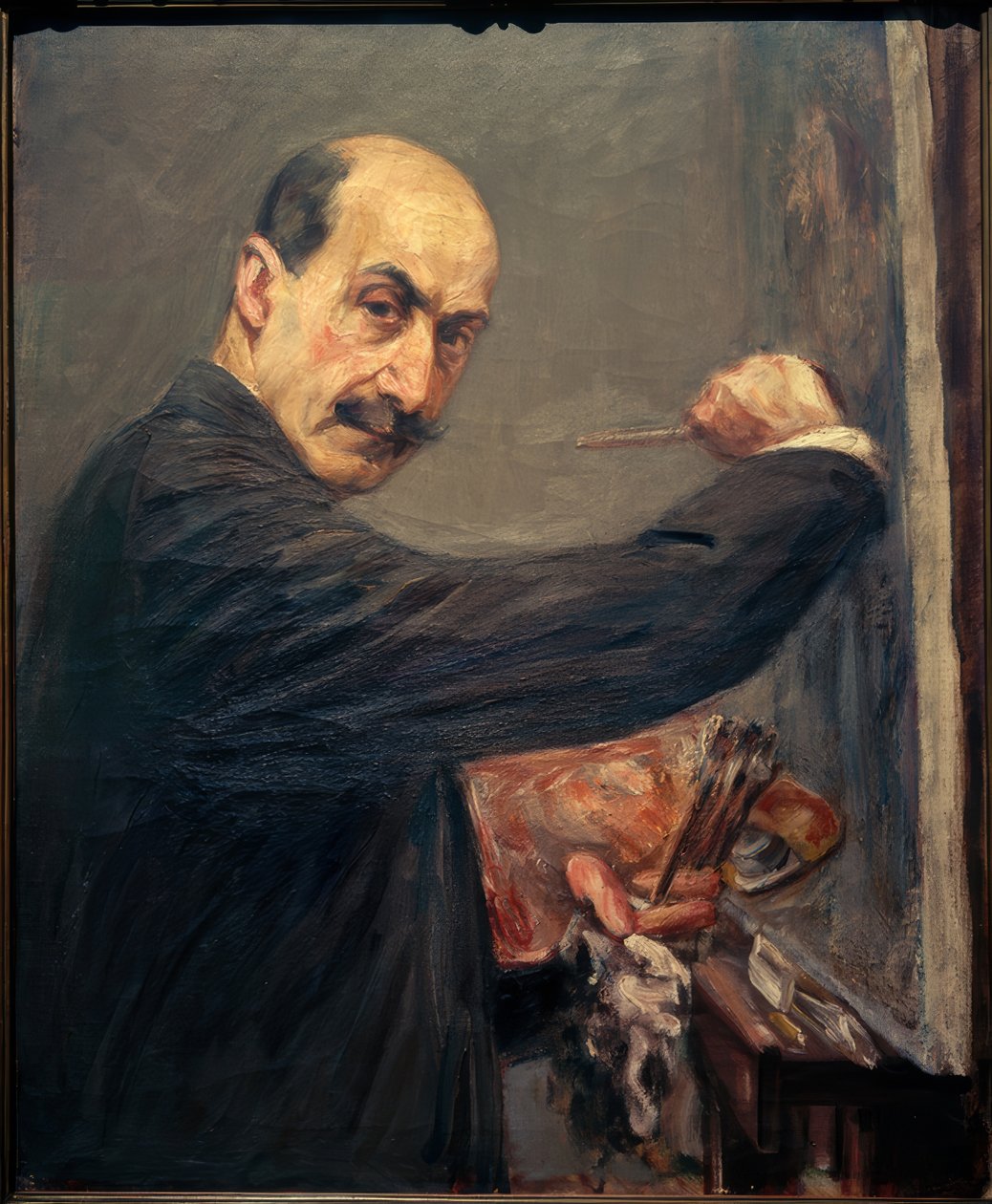 Önarckép a festőállványnál jobbra alkotó: Max Liebermann
