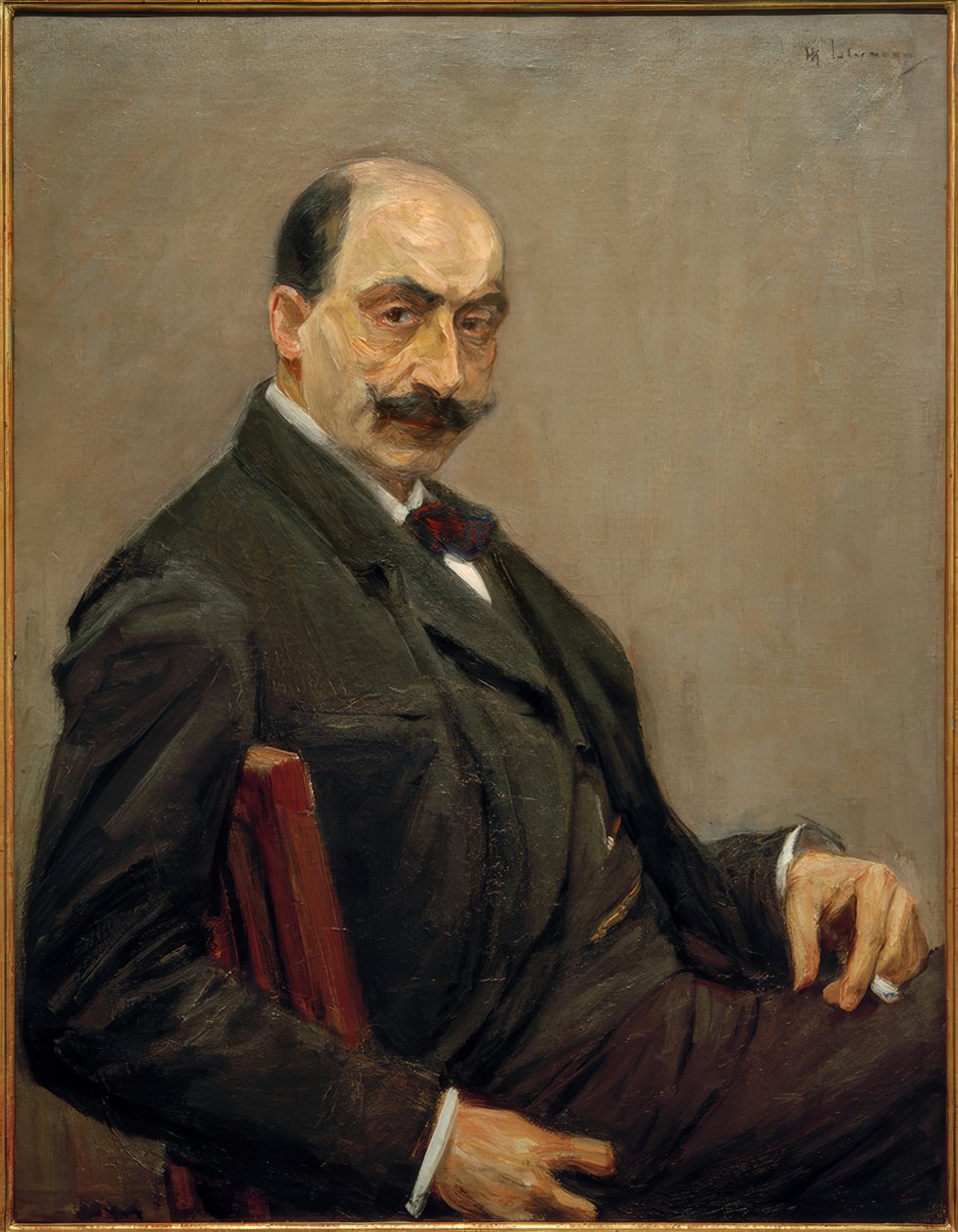 Önarckép jobbra, cigarettával a bal kezében alkotó: Max Liebermann