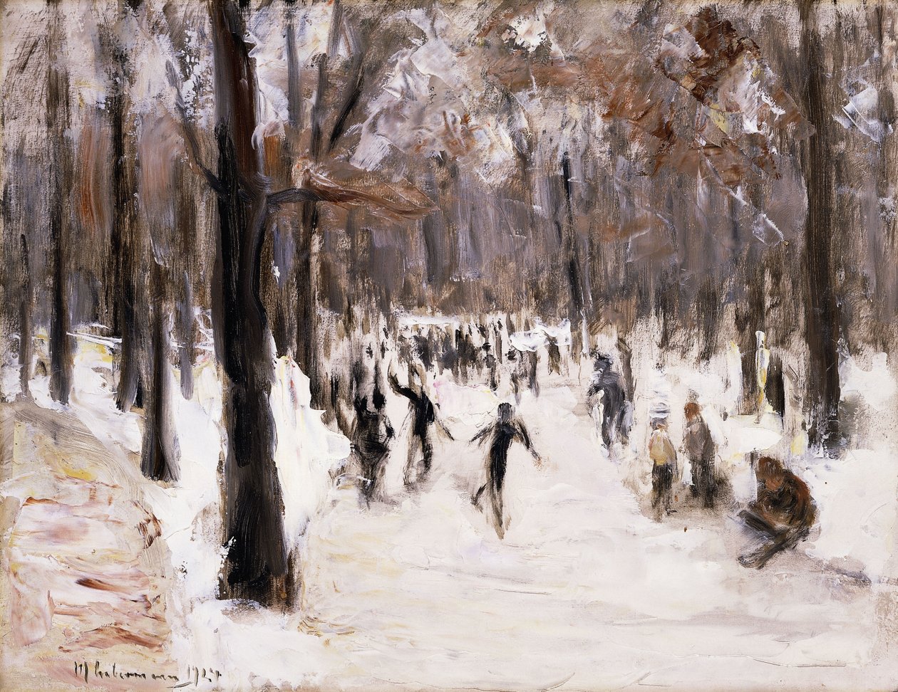 Korcsolyázók a Tiergartenben, Berlinben; Korcsolyázók a berlini Tiergartenben, 1924 alkotó: Max Liebermann