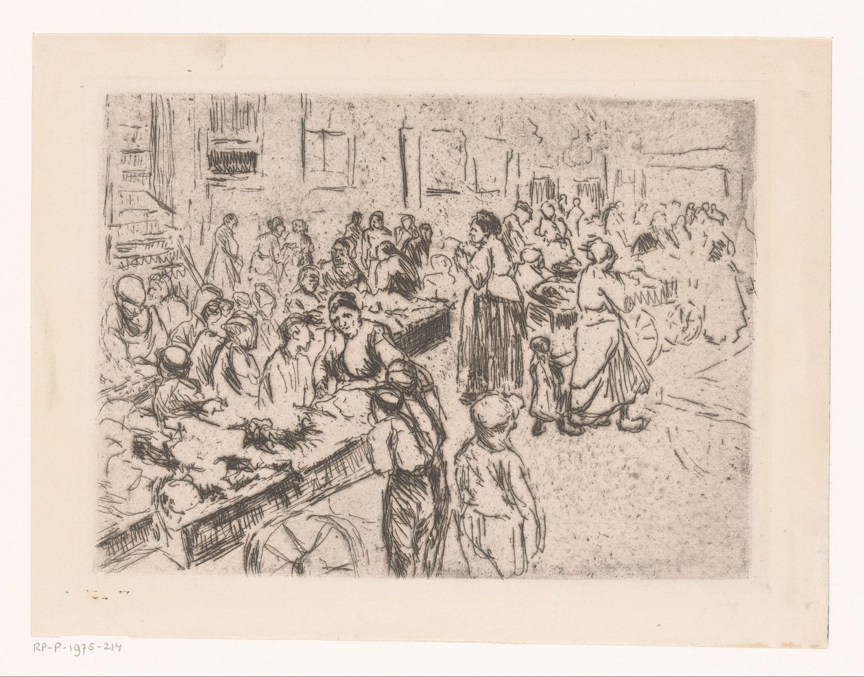 Utcai kereskedelem az amszterdami régi zsidó negyedben alkotó: Max Liebermann