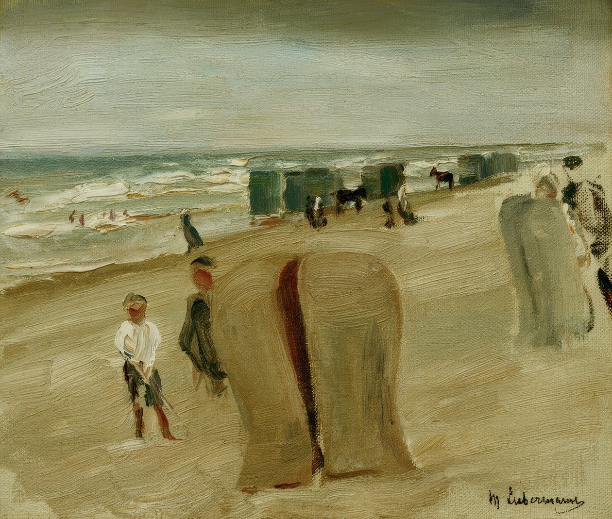 Tengerpart strandszékekkel alkotó: Max Liebermann