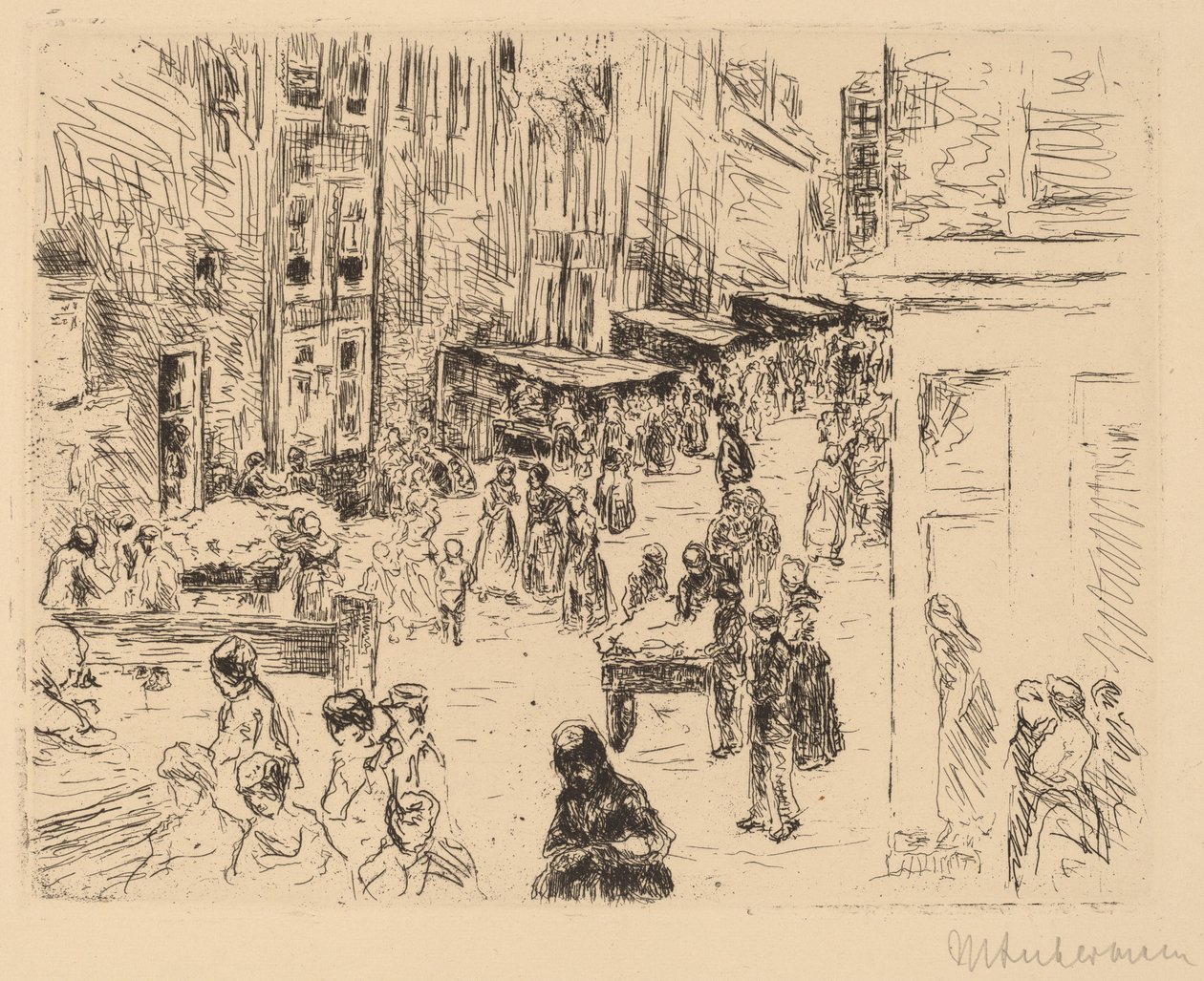 A zsidó negyed Amszterdamban alkotó: Max Liebermann