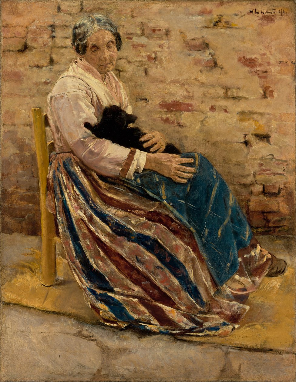 Nő egy macskával alkotó: Max Liebermann