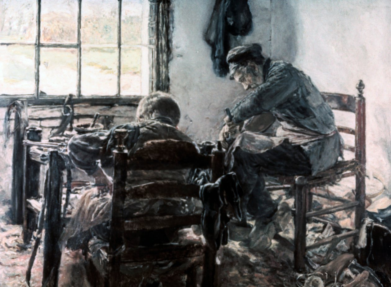 Cipőkészítő műhely, 1881 alkotó: Max Liebermann