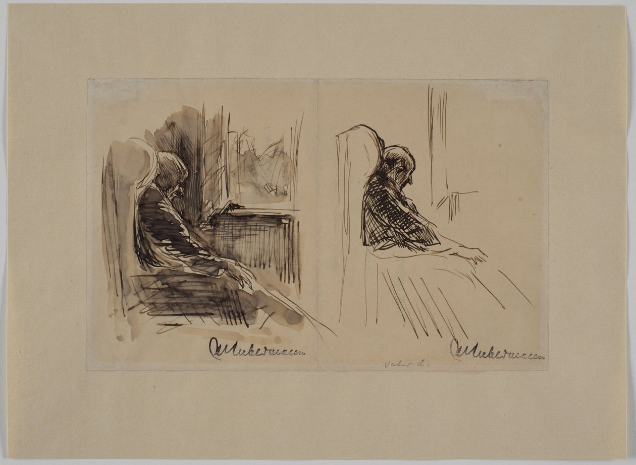 Két portré apjáról, Louis Liebermannról, karosszékben alkotó: Max Liebermann