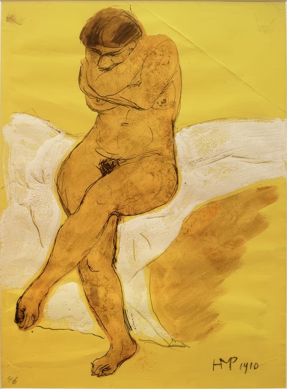 Akt ülve, keresztbe tett karokkal alkotó: Max Pechstein