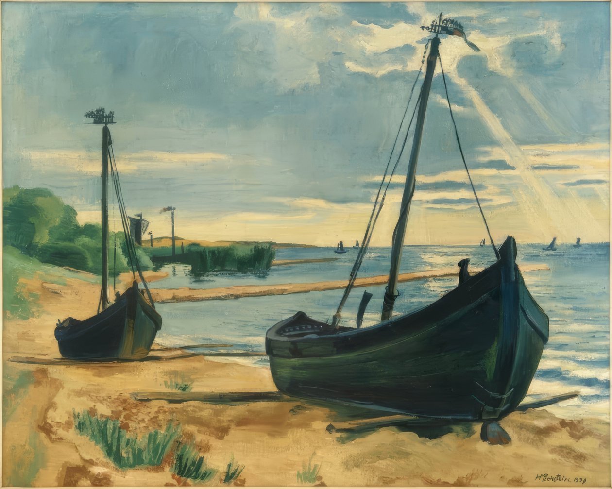 Felhúzott Keitel-csónakok alkotó: Max Pechstein