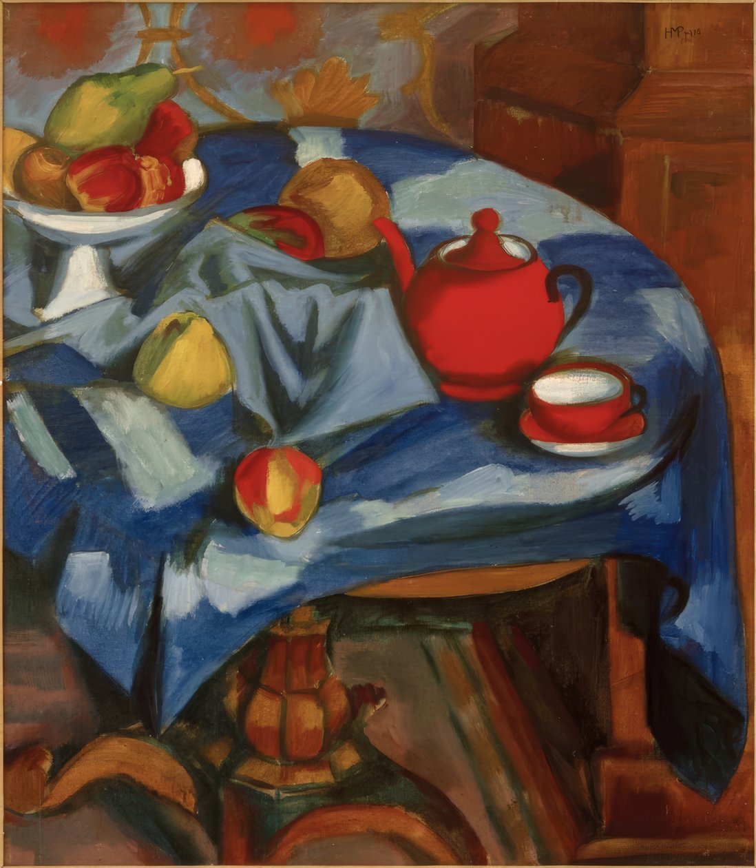 A piros teáskészlet alkotó: Max Pechstein