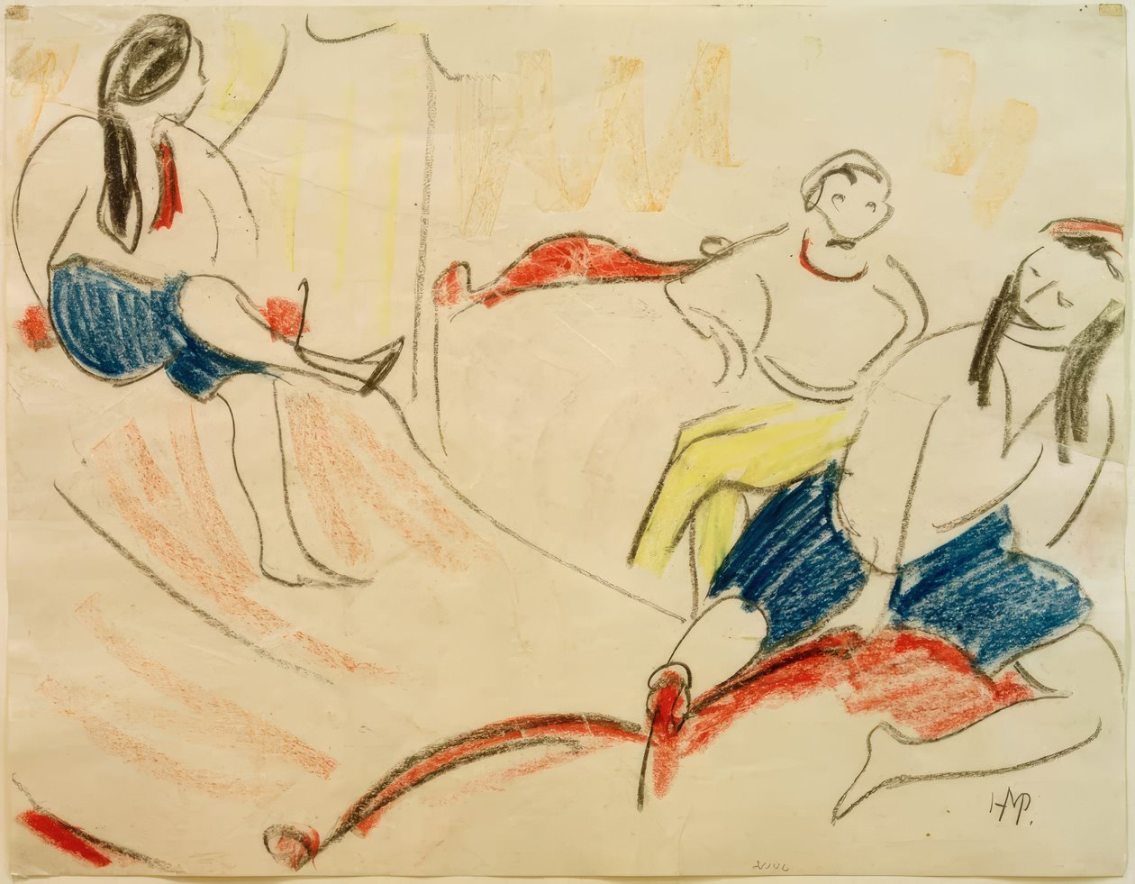 Három táncos (akrobata) alkotó: Max Pechstein