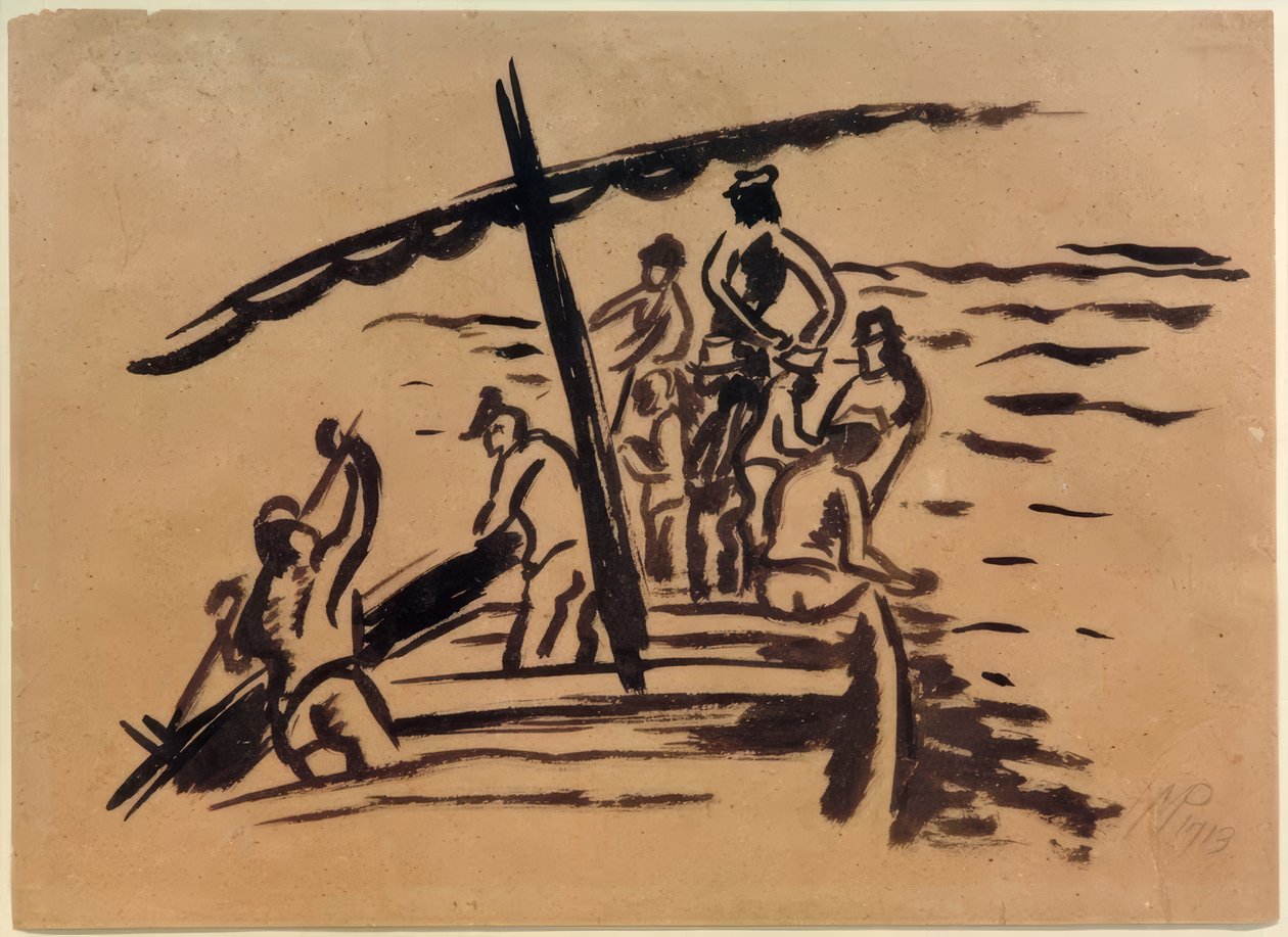 Halászok csónakban alkotó: Max Pechstein