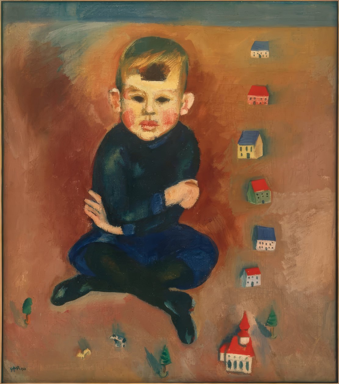 Fiú játékokkal alkotó: Max Pechstein