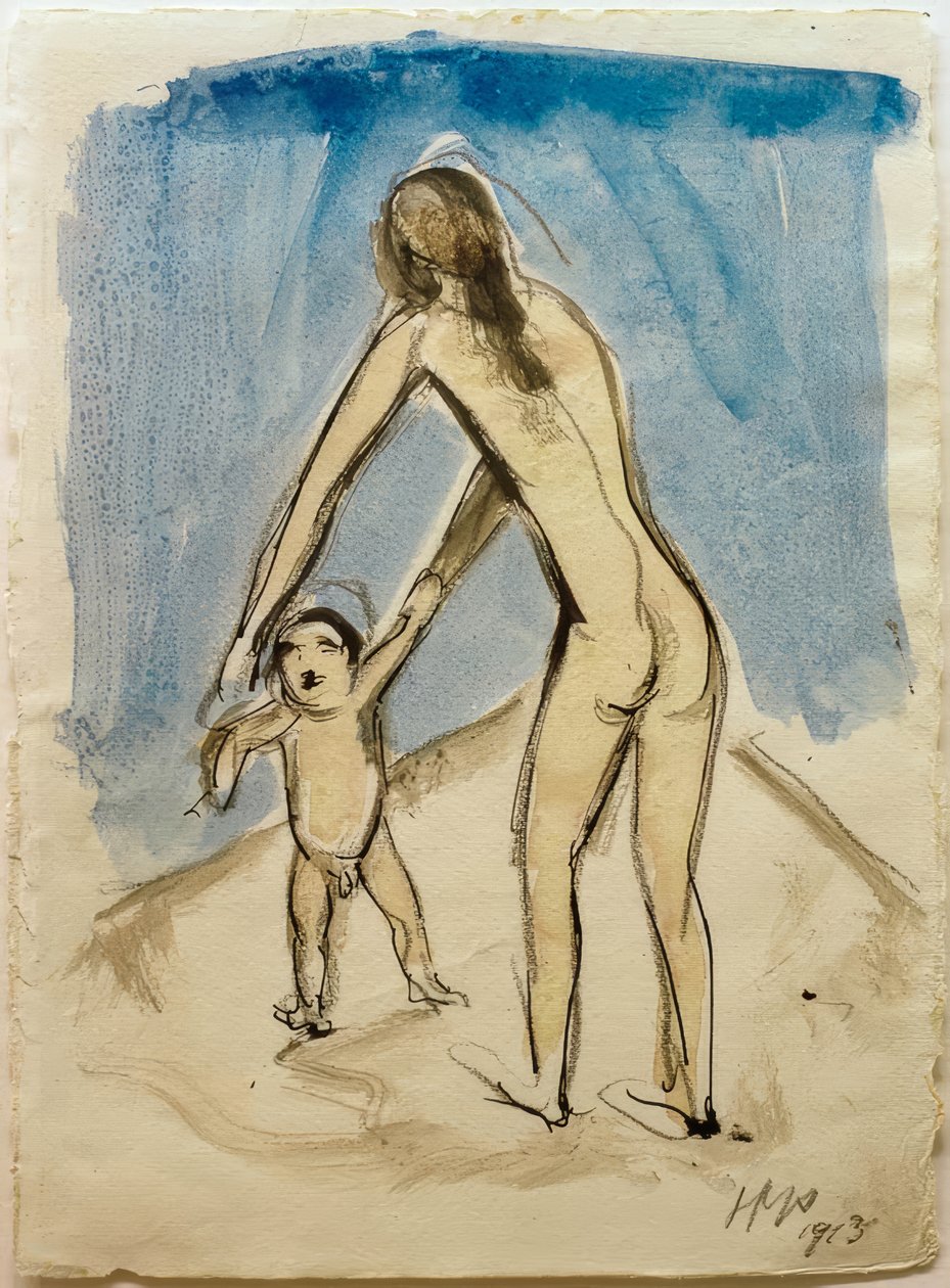 Knabe megtanul járni alkotó: Max Pechstein