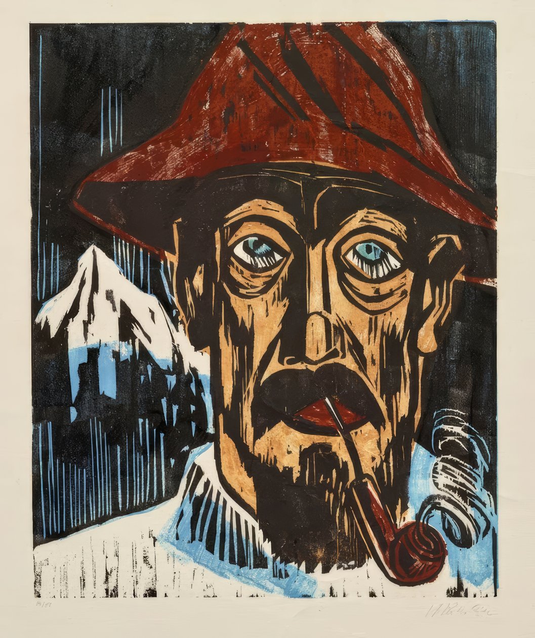 Férfi pipával  alkotó: Max Pechstein