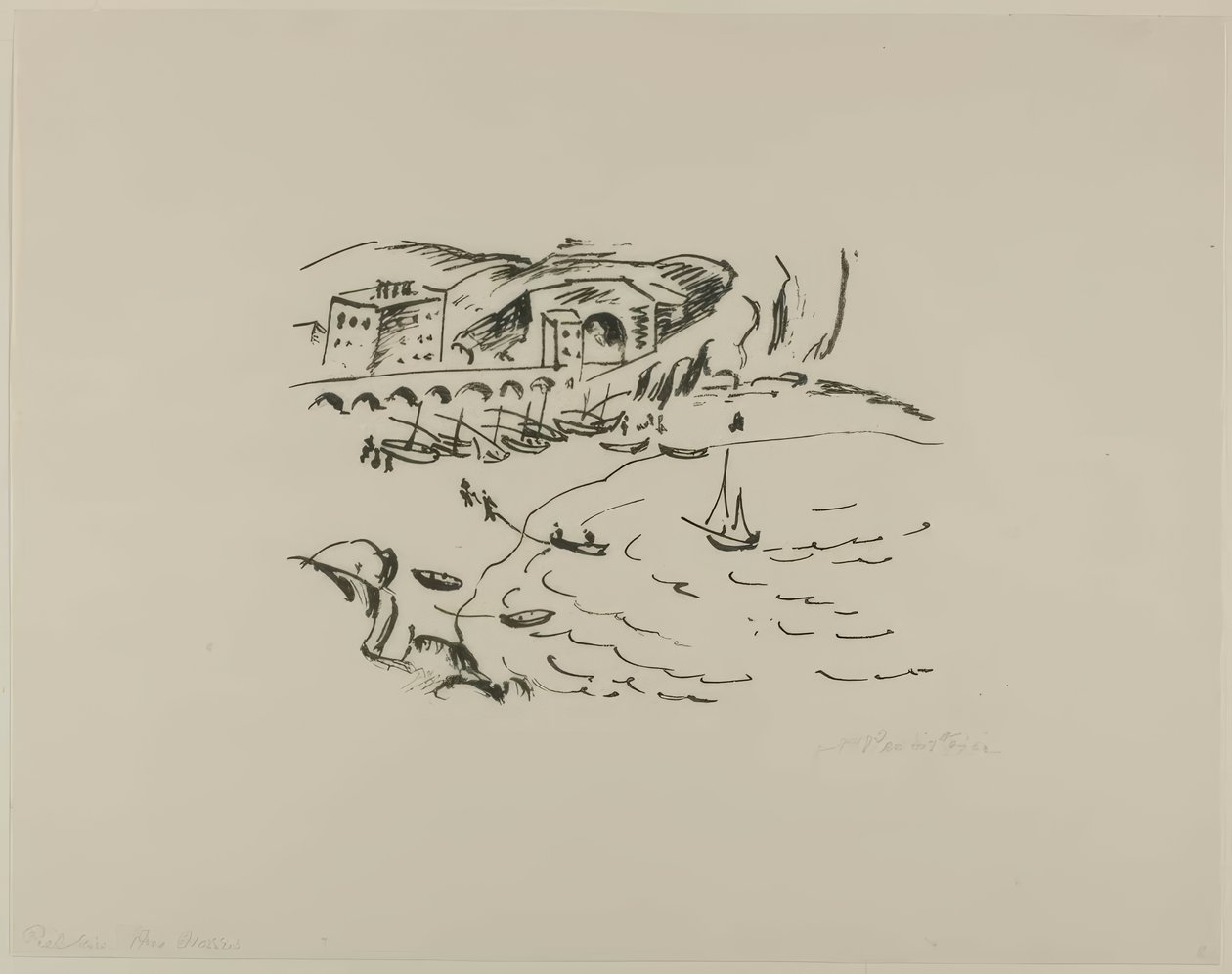 Monte Rosso-öböl, a Travel Pictures: Italy-South Seas című könyvből alkotó: Max Pechstein